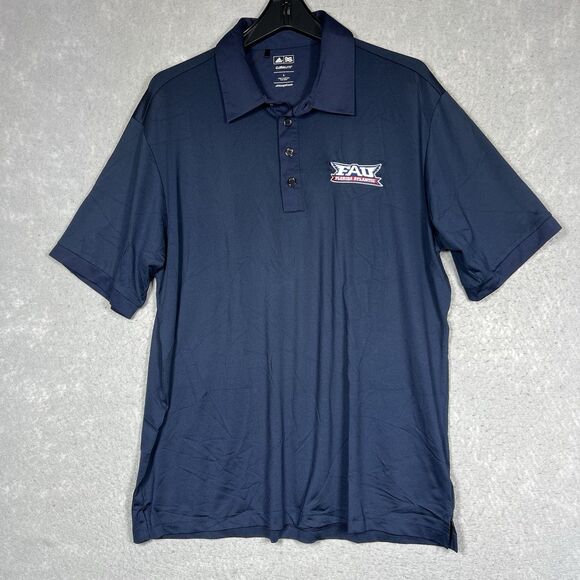 Adidas Florida Atlantic Owls Polo Shirt FAU Men’s Large Navy Blue Short Sleeve - Picture 1 of 11